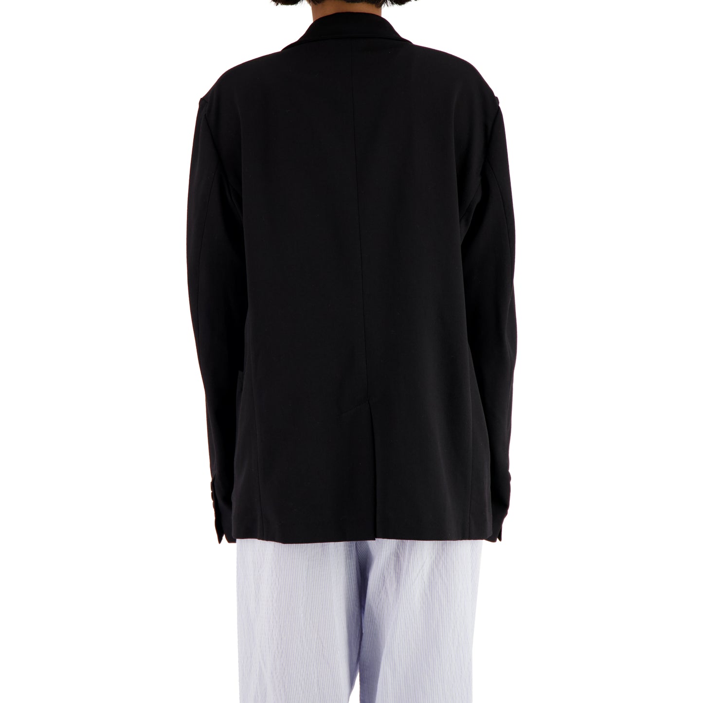 Lucien Unlined Double Breasted Wool Jacket Black