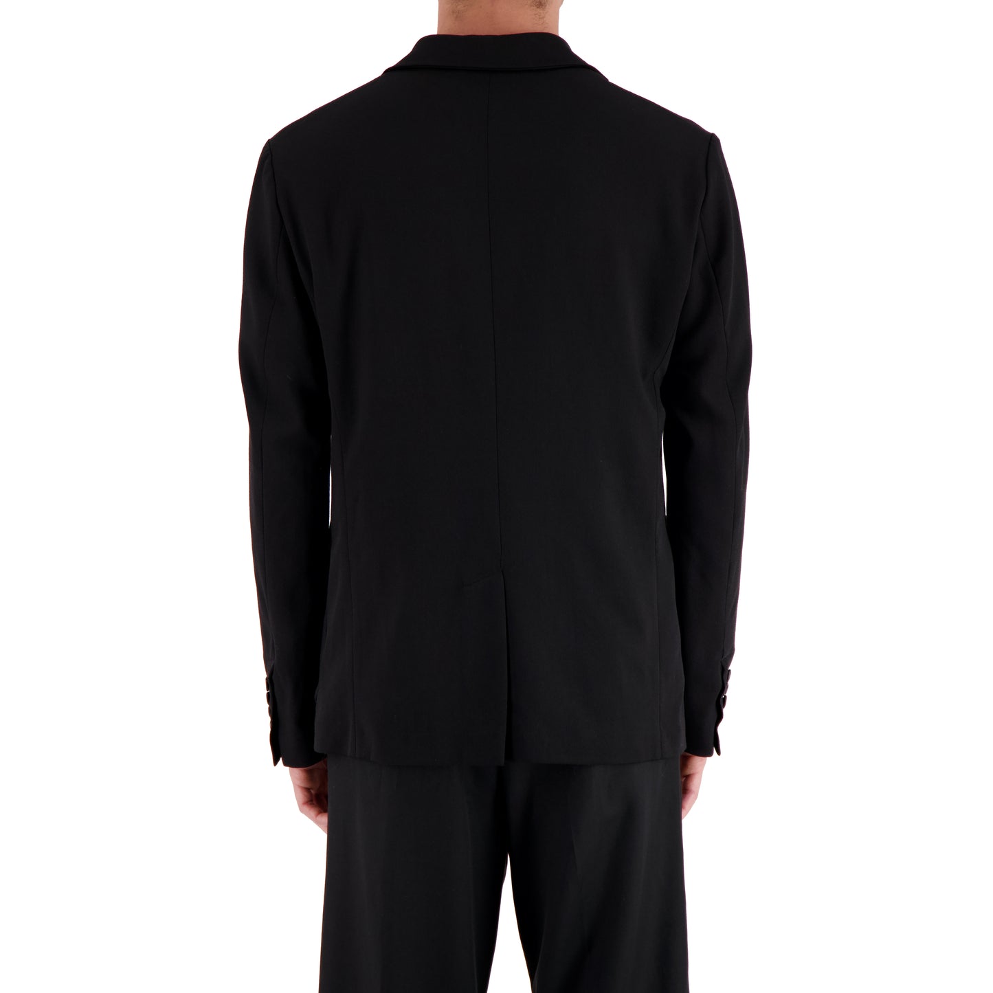 Lucien Unlined Double Breasted Wool Jacket Black
