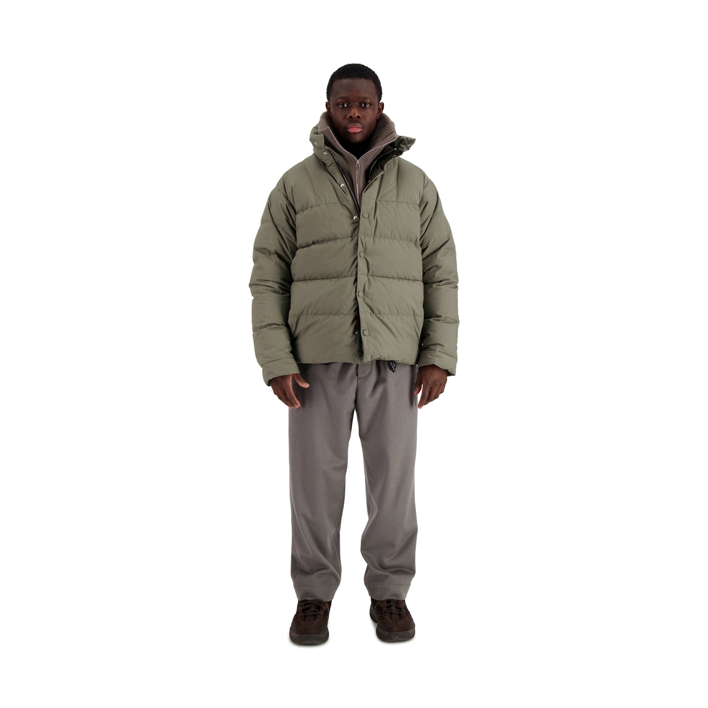 Rob Cotton Down Bomber Weimaraner Grey + Dark Chocolate Brown