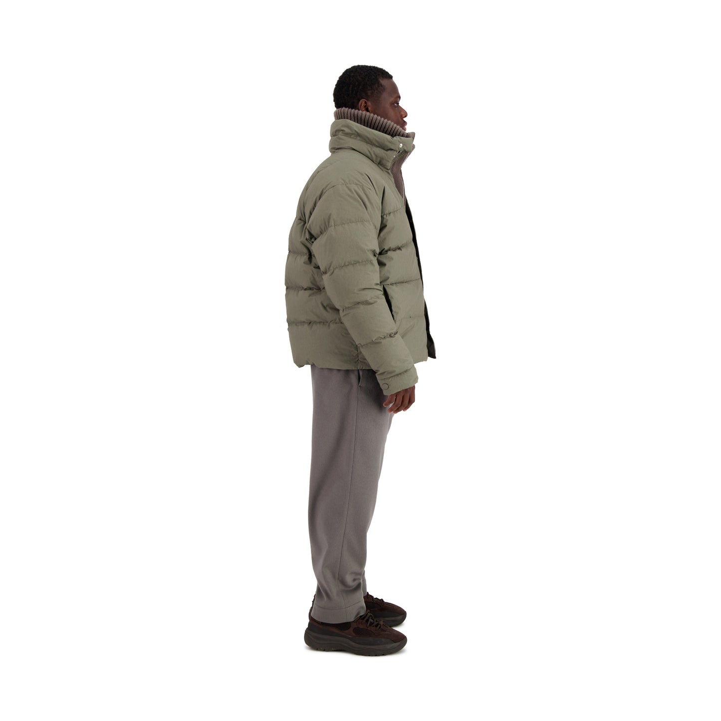 Rob Cotton Down Bomber Weimaraner Grey + Dark Chocolate Brown