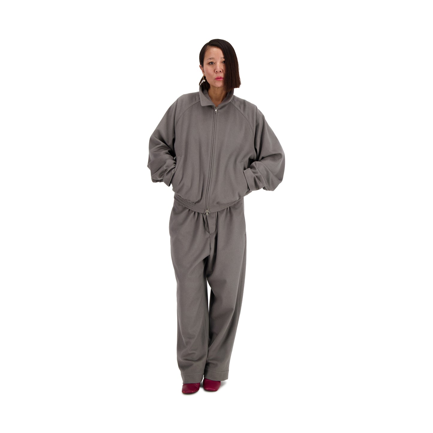 Ed Unlined Cashmere Drawstring Trousers Weimaraner Grey