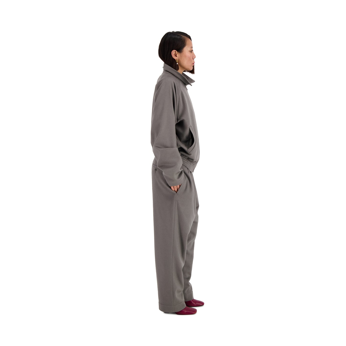 Ed Unlined Cashmere Drawstring Trousers Weimaraner Grey