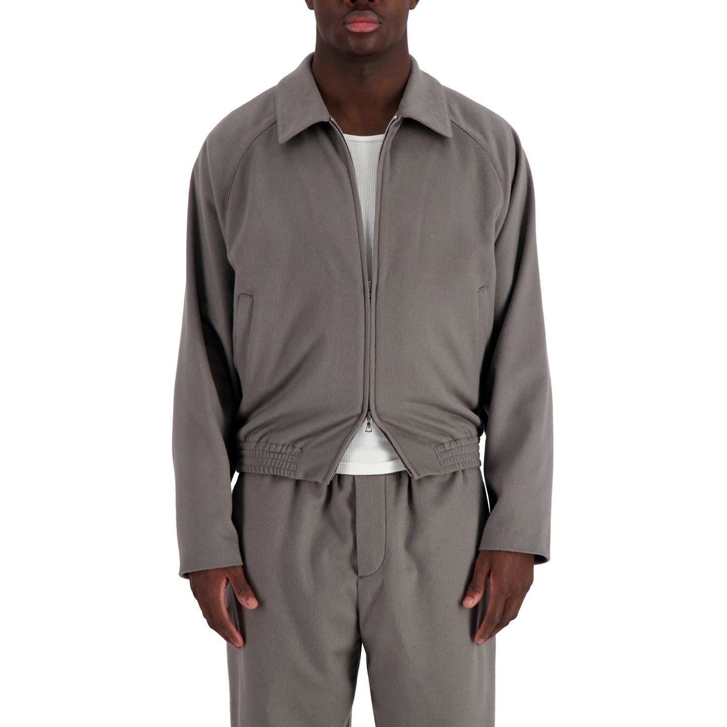 Alain Cashmere Blouson Weimaraner Grey