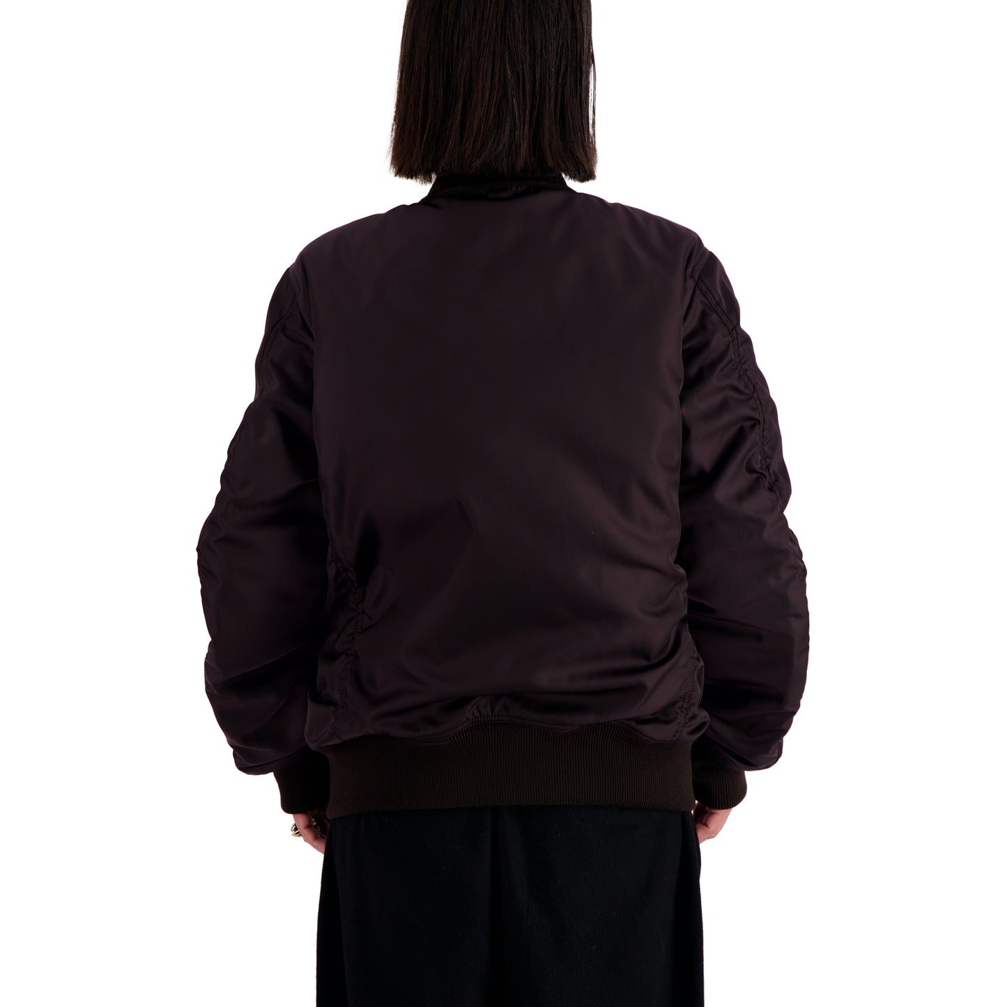 Bastien Nylon Cropped Bomber Dark Chocolate Brown