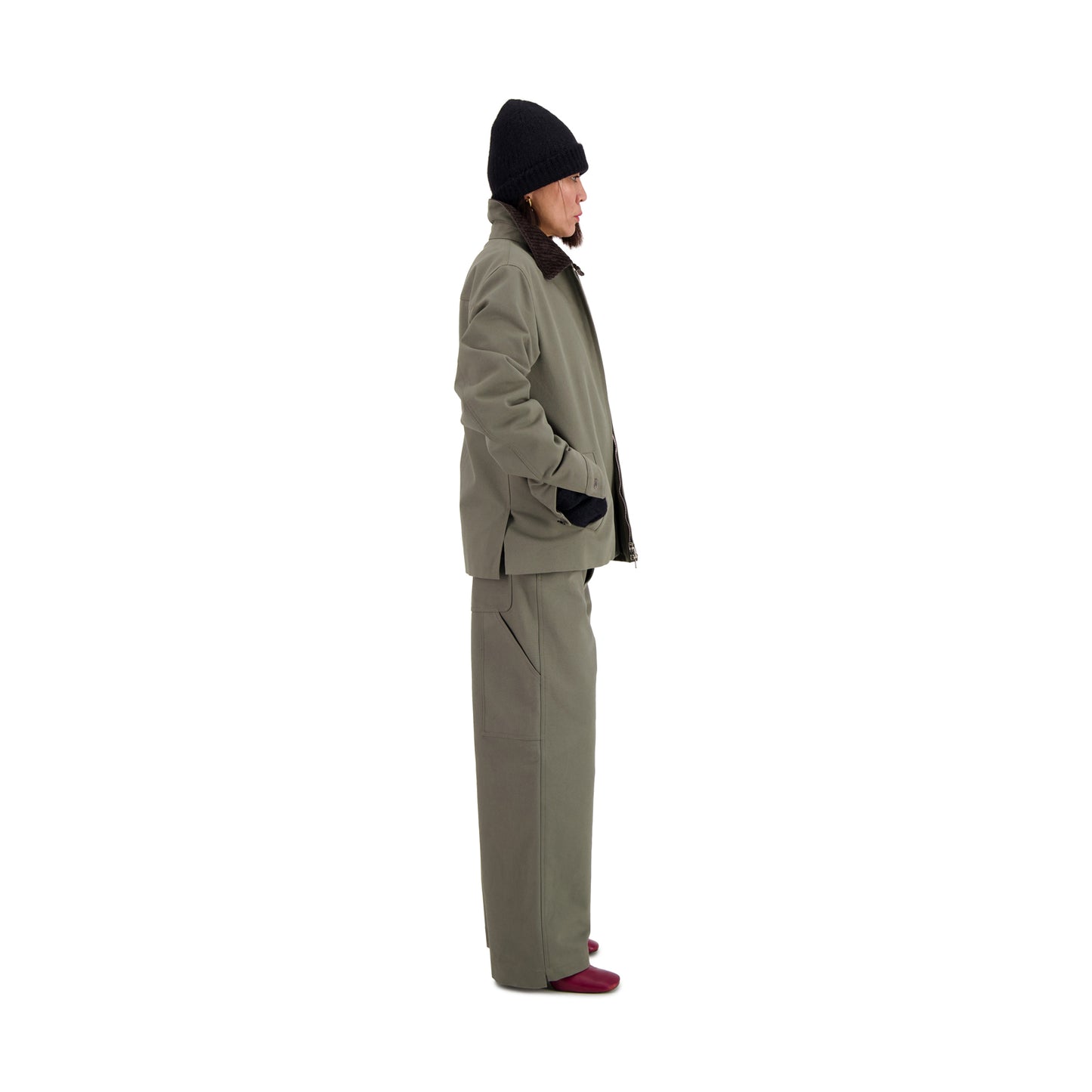 Frankie Cotton Straight Leg Workwear Trousers Weimaraner Grey