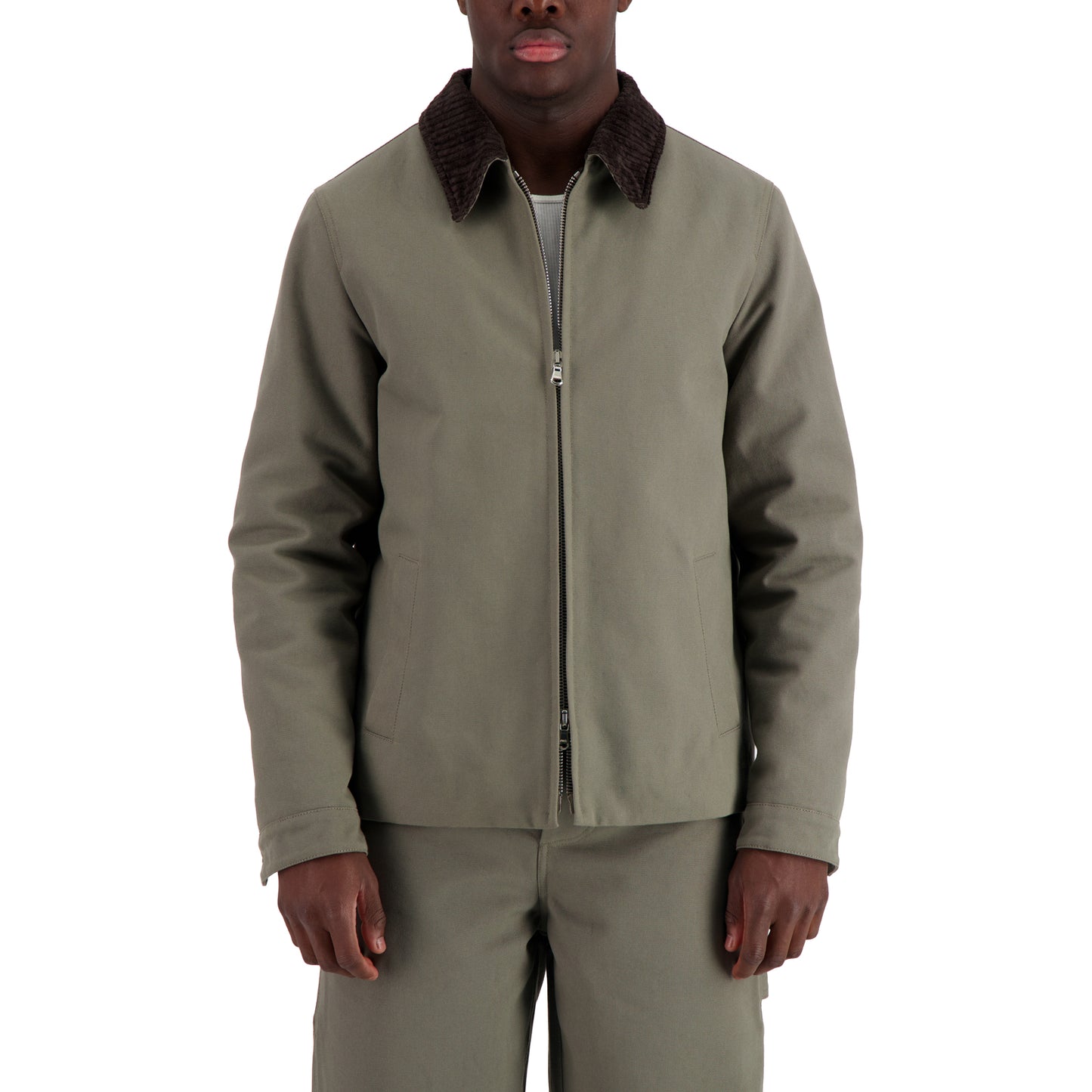 Owen Oxford Weave Cotton Coaching Jacket Weimaraner Grey