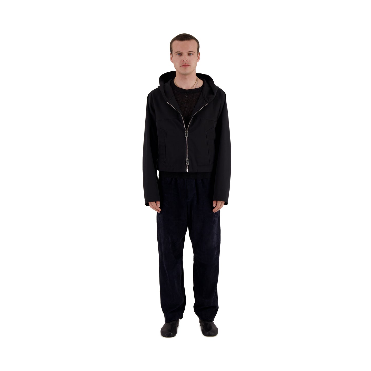 Georg Unlined Hooded Cotton Blouson Black