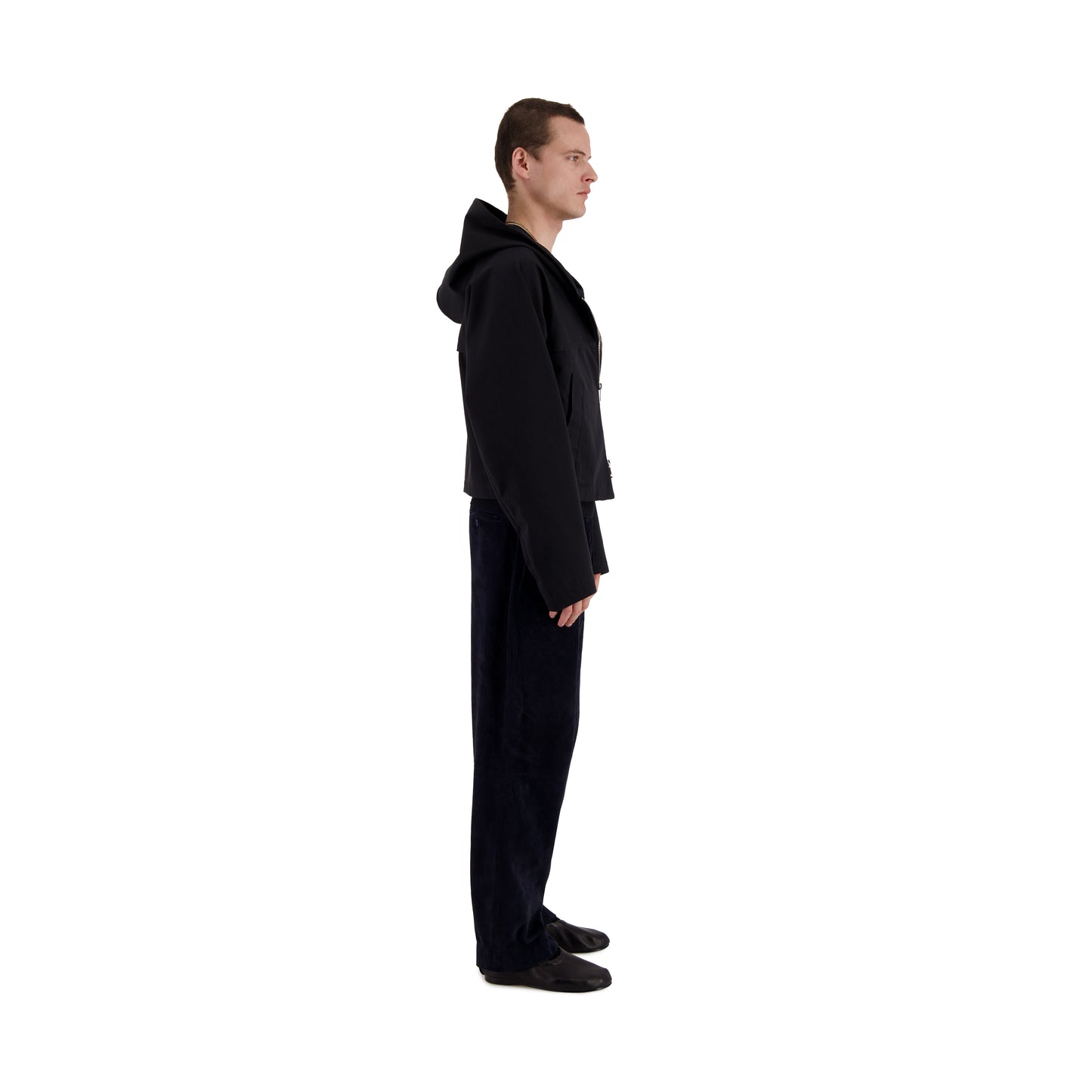 Georg Unlined Hooded Cotton Blouson Black