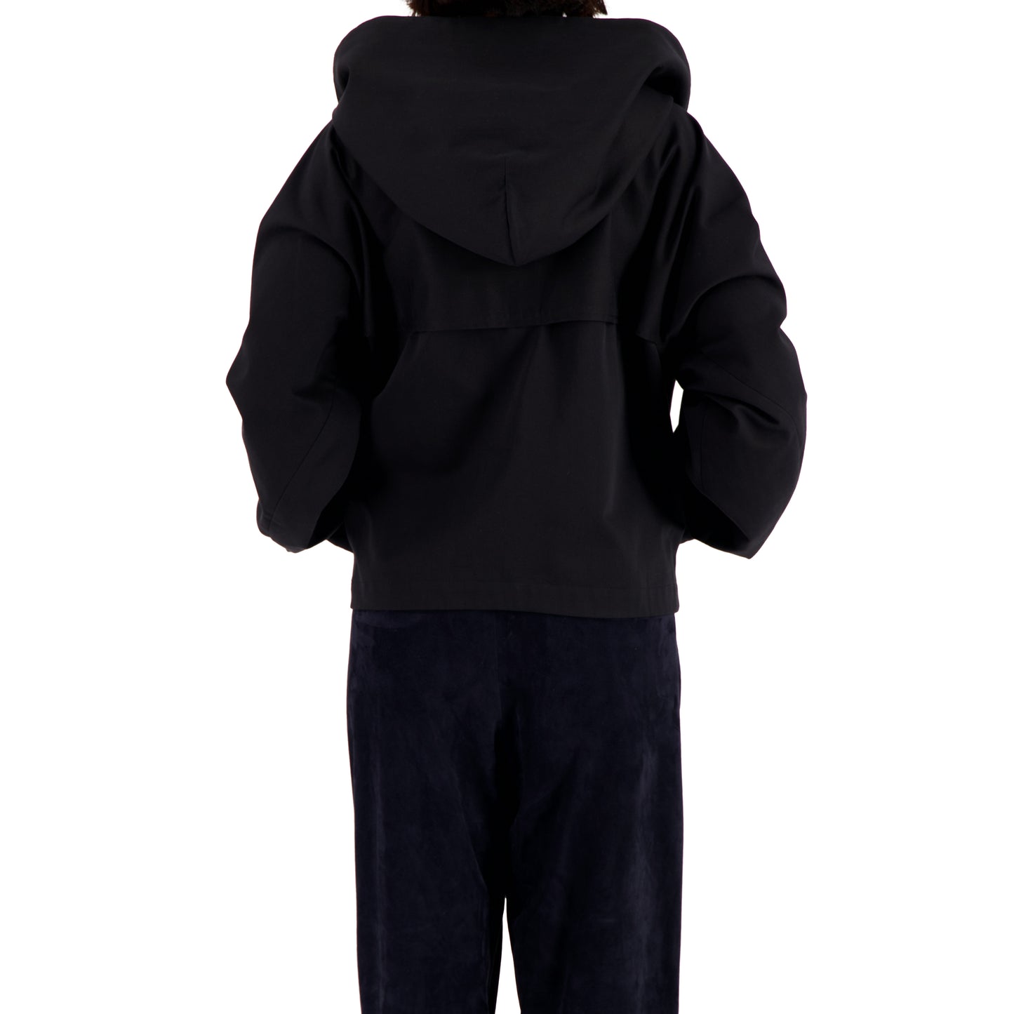 Georg Unlined Hooded Cotton Blouson Black