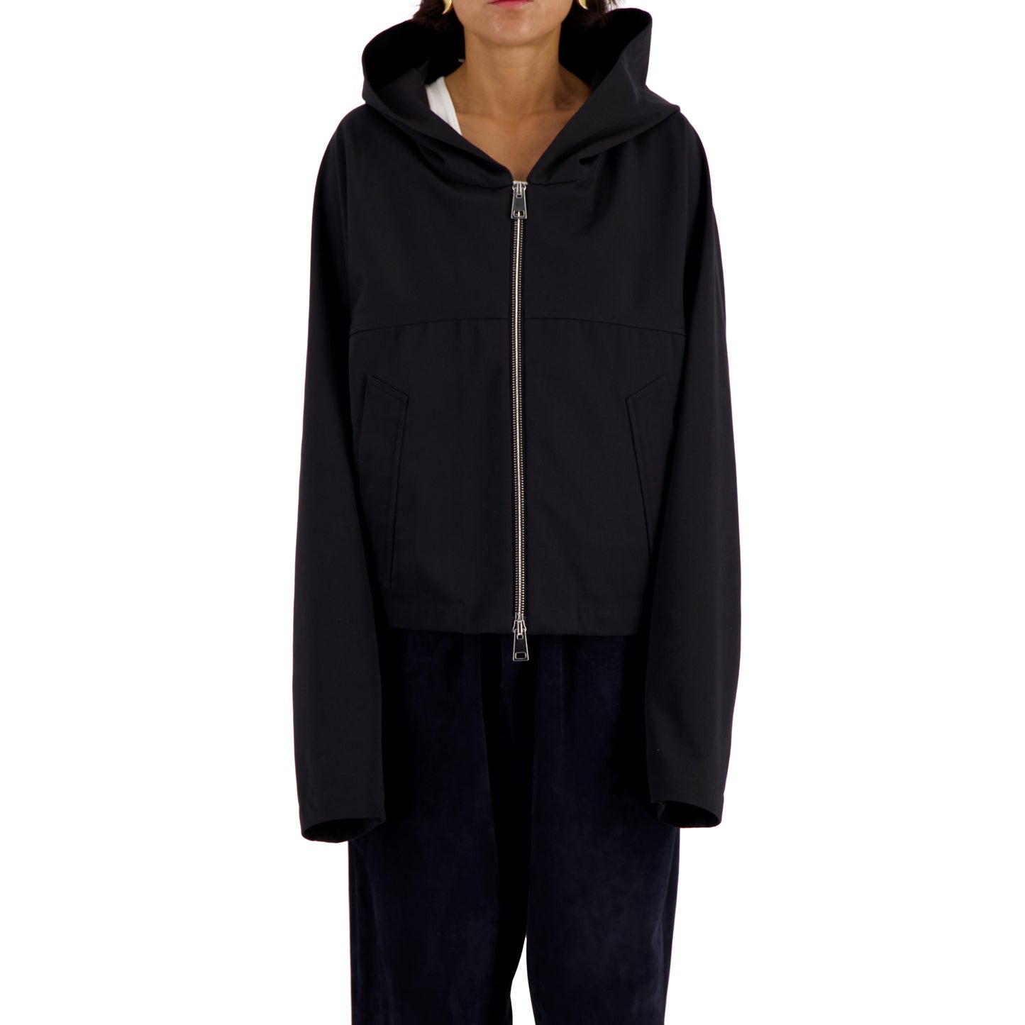 Georg Unlined Hooded Cotton Blouson Black