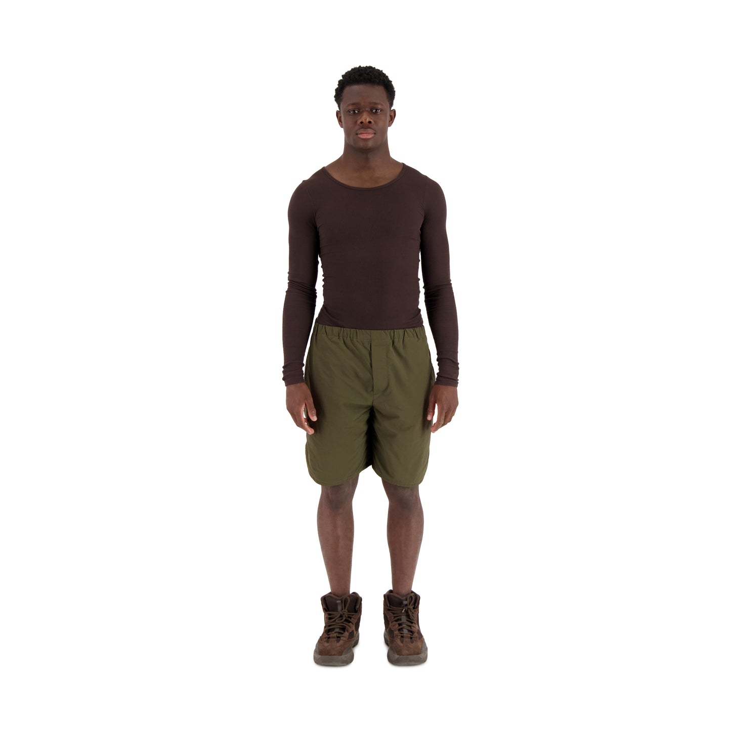 Daniel Unlined Nylon Drawstring Basketball Shorts Dark Khaki Brown