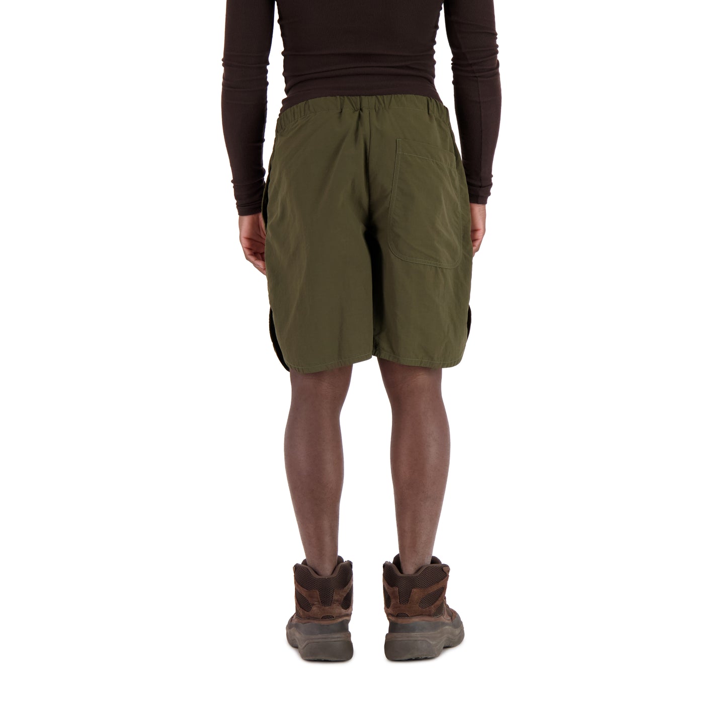 Daniel Unlined Nylon Drawstring Basketball Shorts Dark Khaki Brown