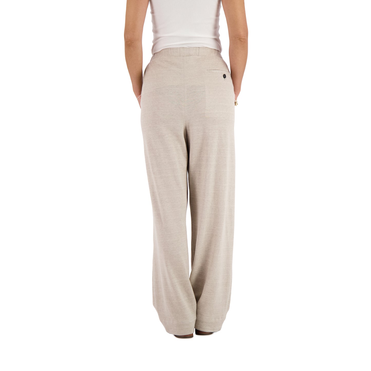 Ed Unlined Linen Cashmere Knit Drawstring Trousers Grey