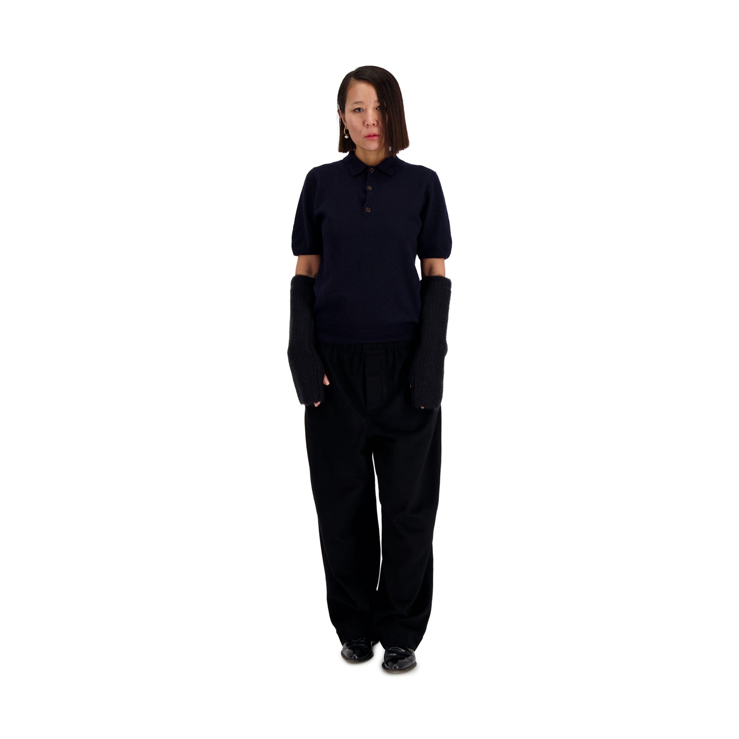 Joel Felted Cashmere Polo Midnight Blue