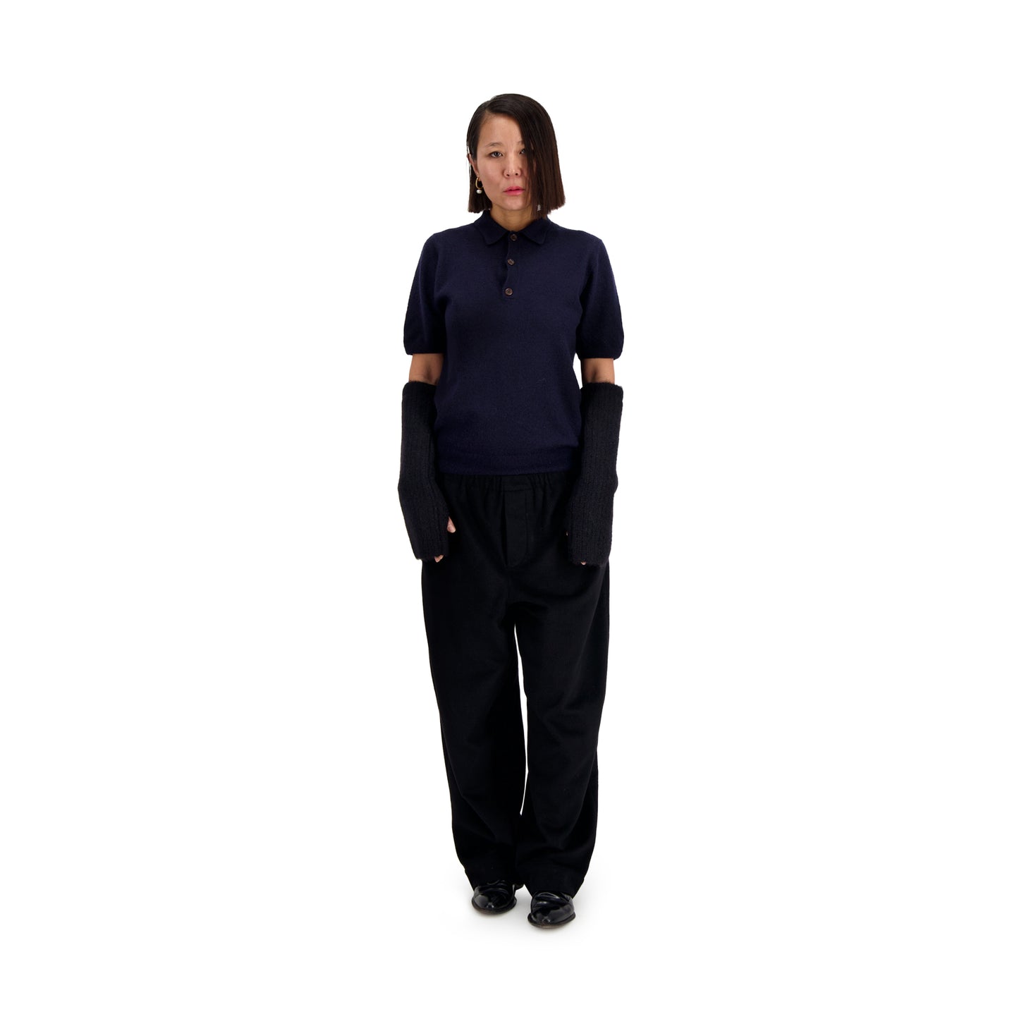 Ed Unlined Cashmere Drawstring Trousers Black