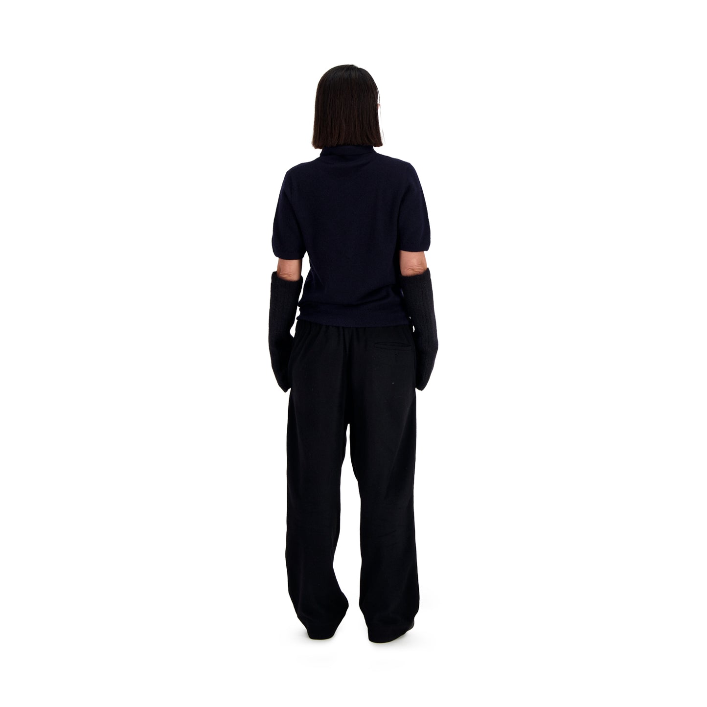 Ed Unlined Cashmere Drawstring Trousers Black
