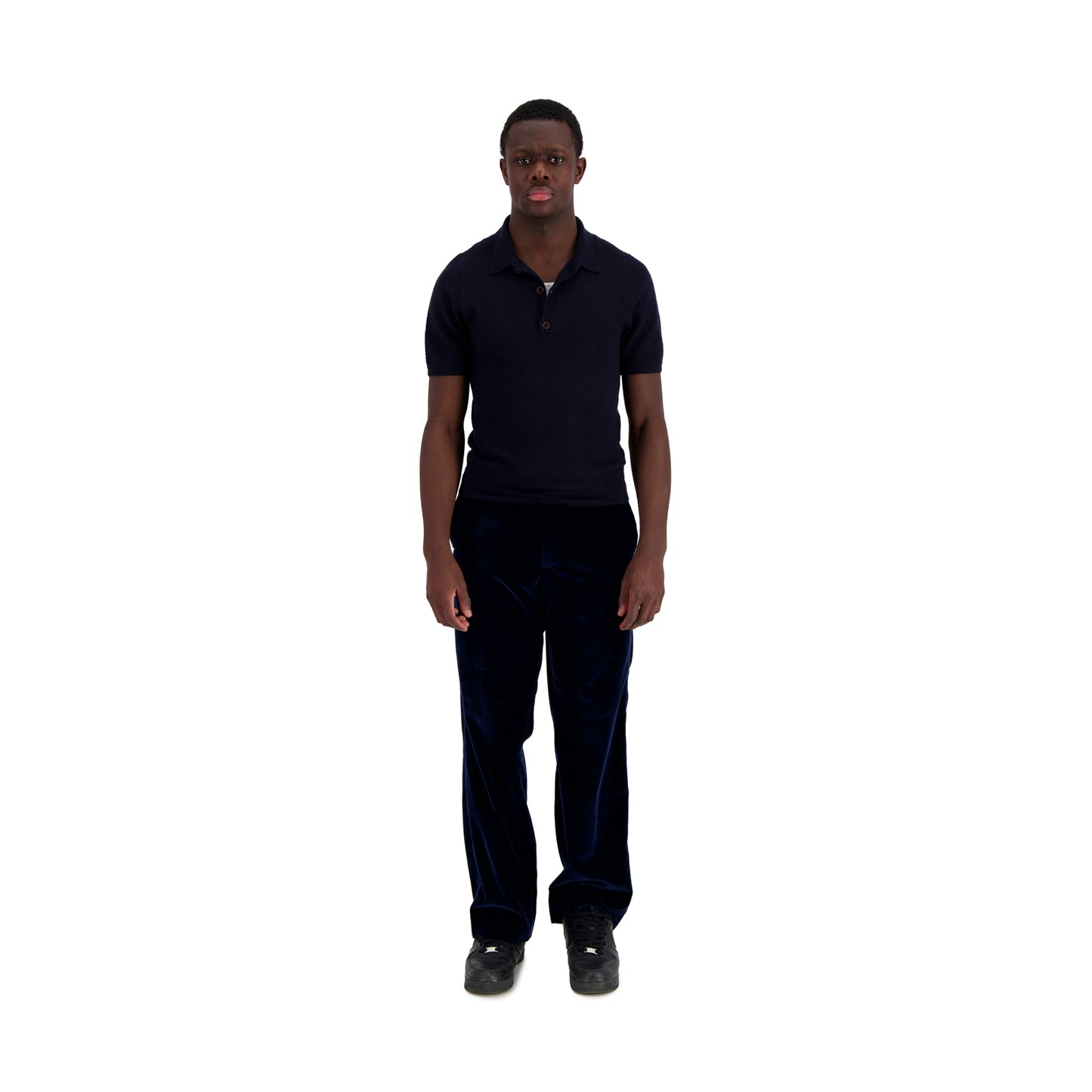 Joel Felted Cashmere Polo Midnight Blue