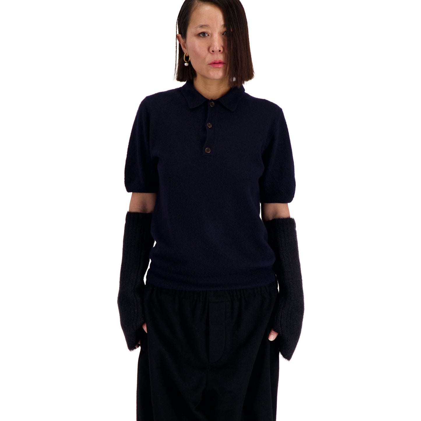 Joel Felted Cashmere Polo Midnight Blue