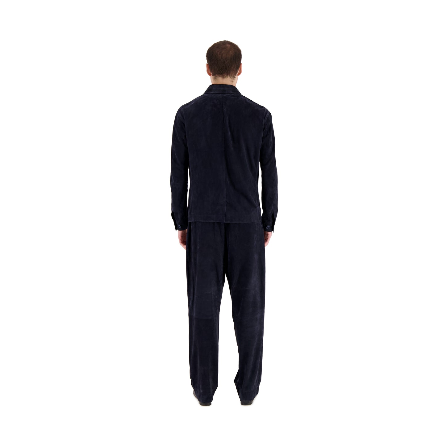 Julian Unlined Lamb Suede Shirt Jacket Midnight Blue