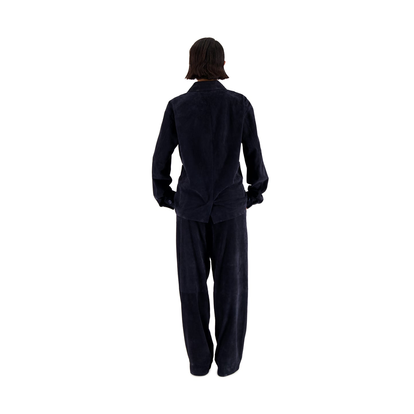 Julian Unlined Lamb Suede Shirt Jacket Midnight Blue