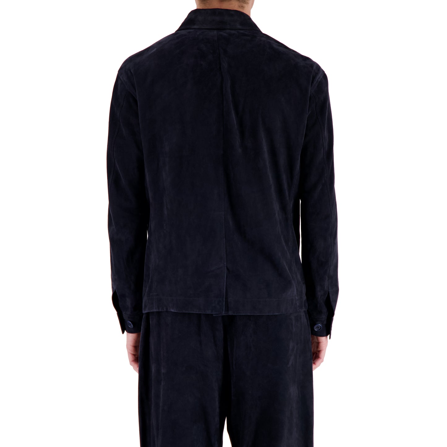 Julian Unlined Lamb Suede Shirt Jacket Midnight Blue