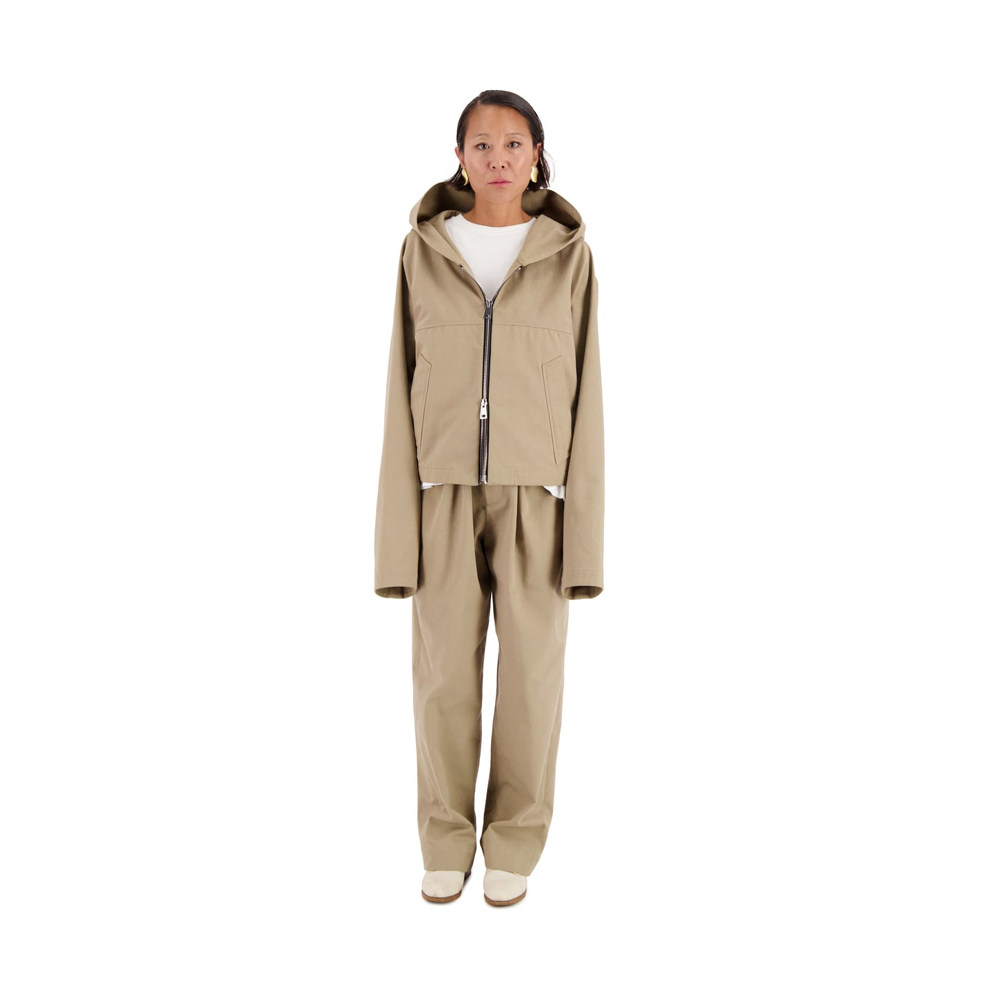 Georg Unlined Hooded Cotton Blouson Beige