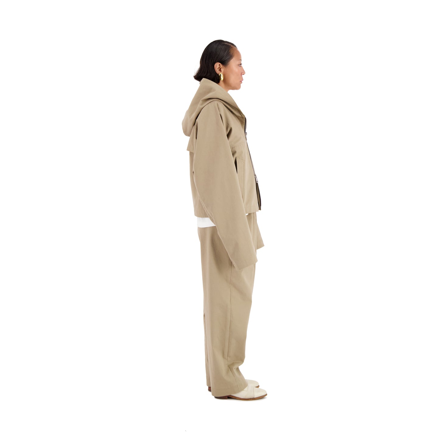 Georg Unlined Hooded Cotton Blouson Beige