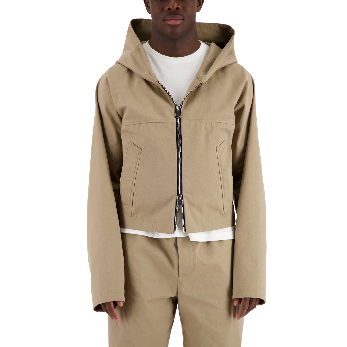 Georg Unlined Hooded Cotton Blouson Beige