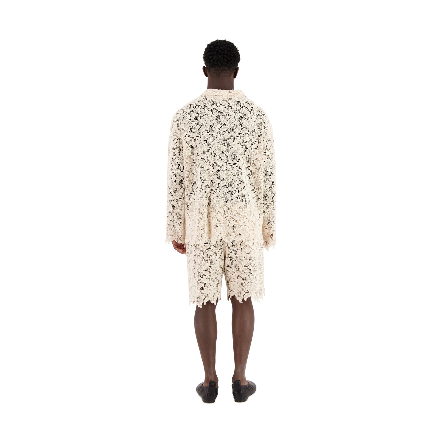 Bill Unlined Organic Cotton Lace Workwear Jacket Natural White