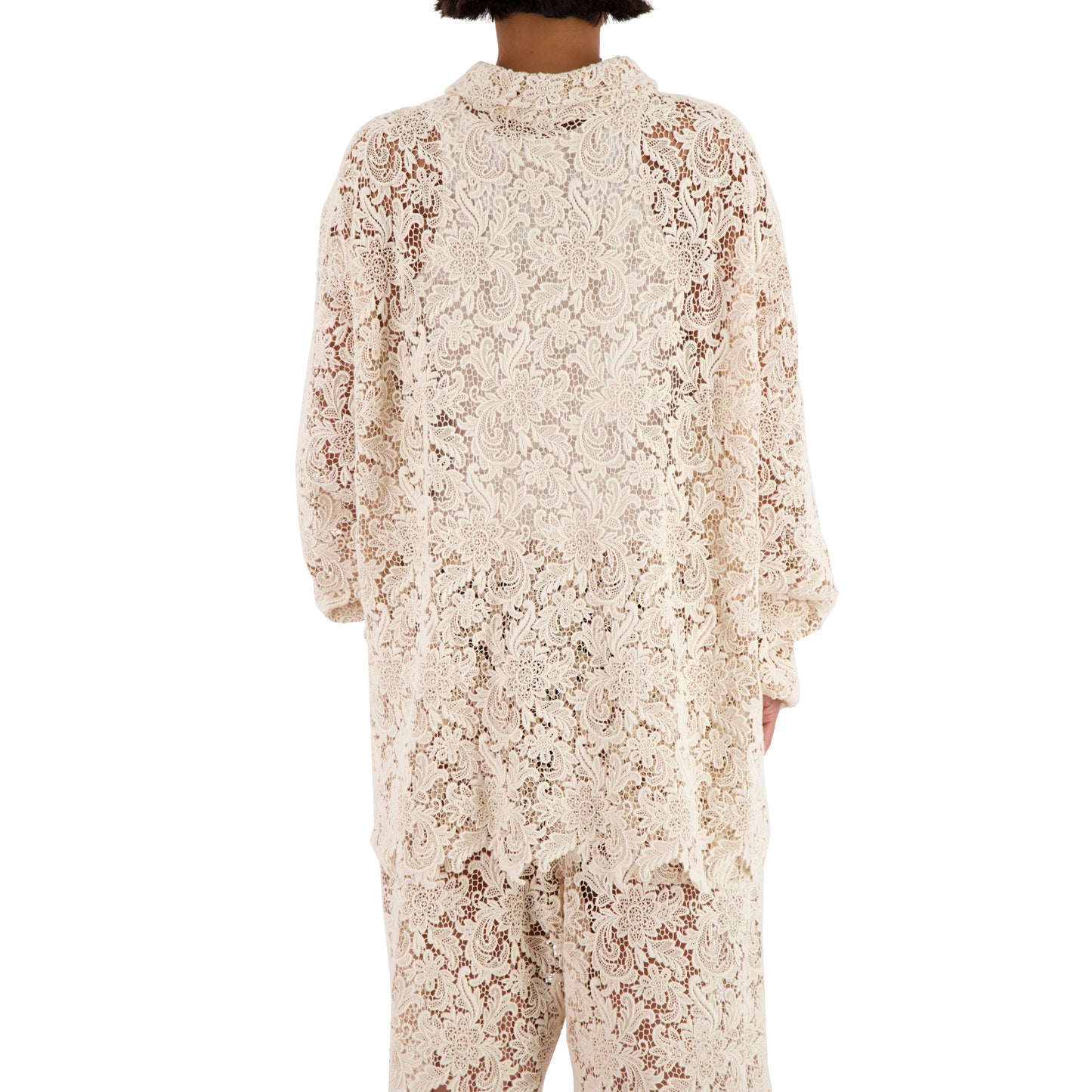 Bill Unlined Organic Cotton Lace Workwear Jacket Natural White