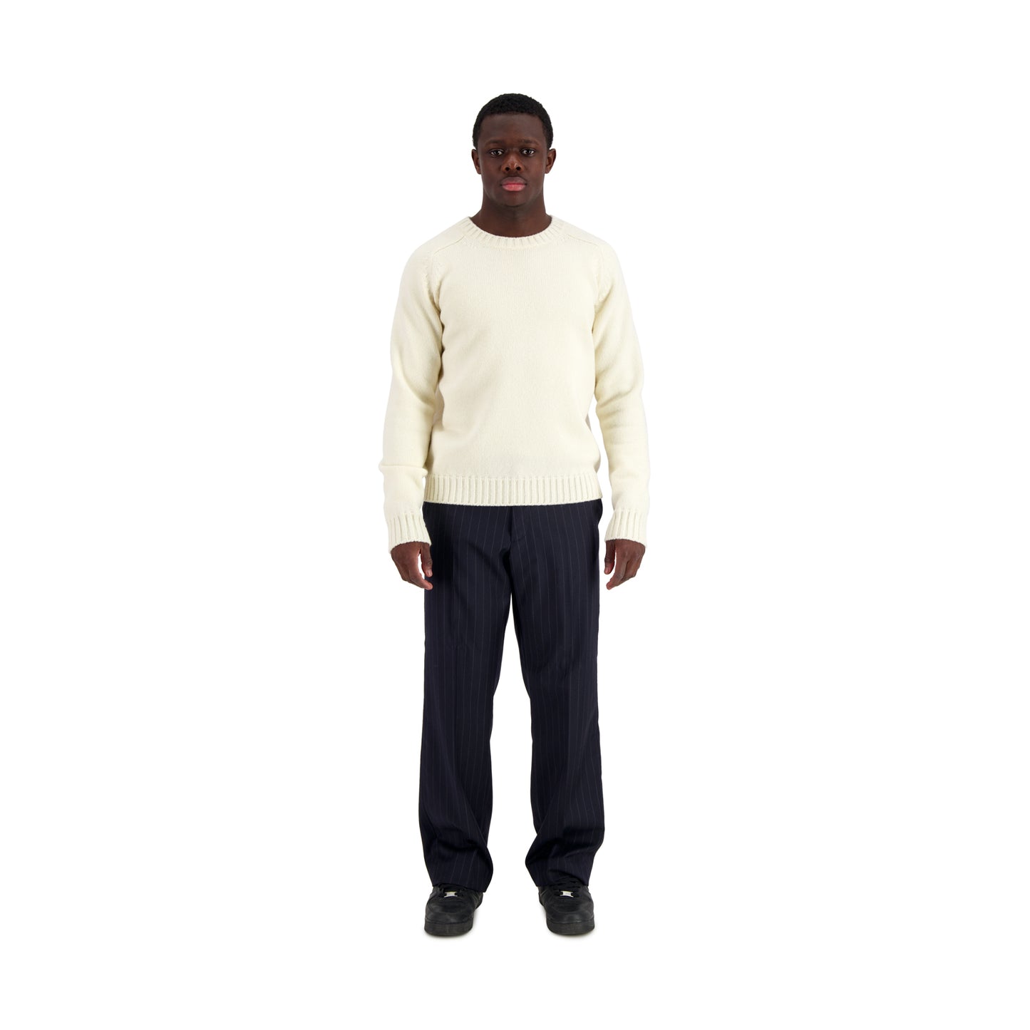 Jack Crew Neck Shetland Wool Sweater Natural White