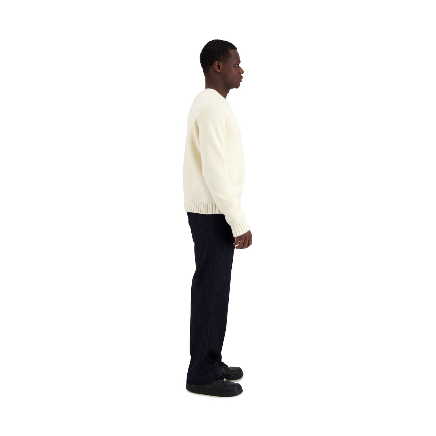 Jack Crew Neck Shetland Wool Sweater Natural White