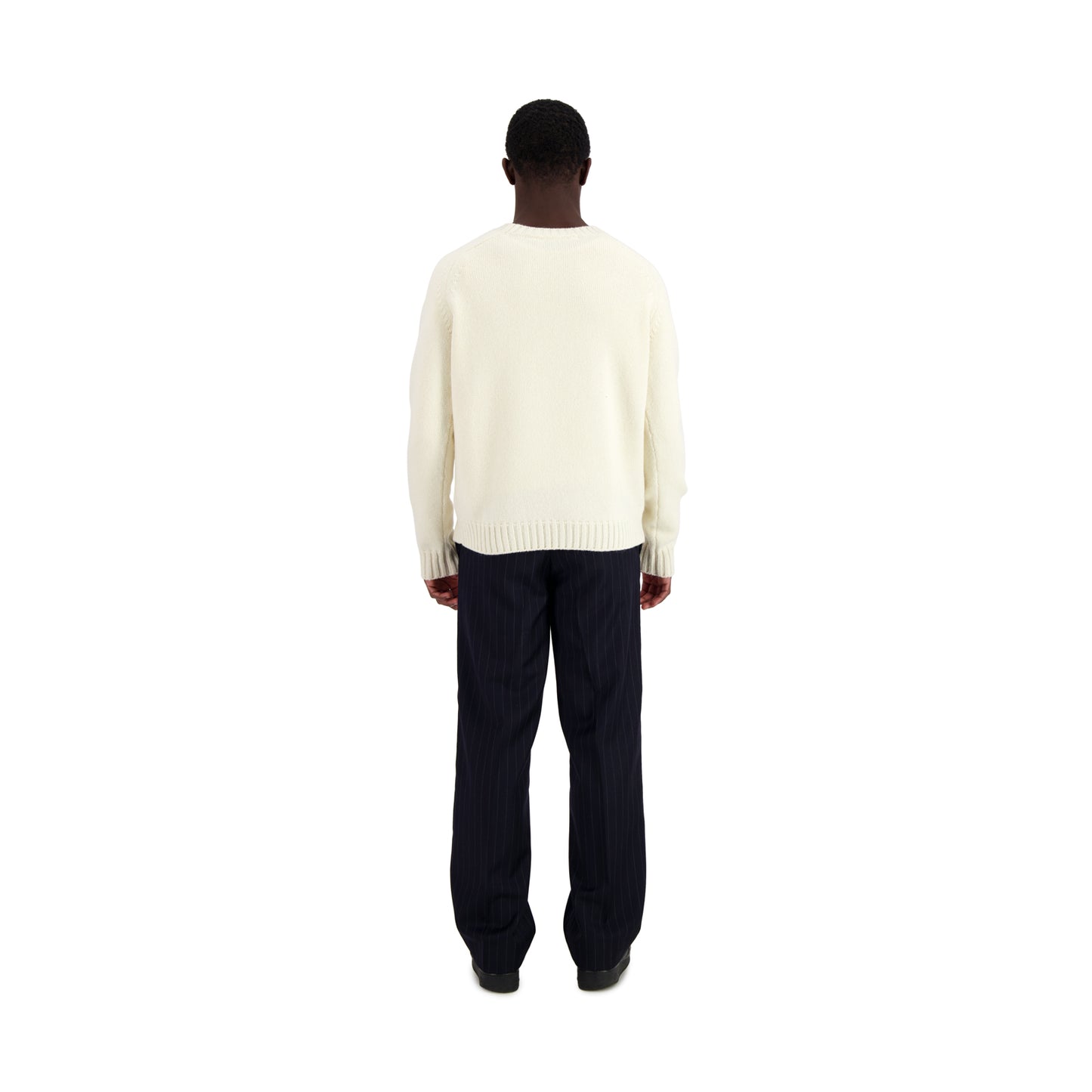 Jack Crew Neck Shetland Wool Sweater Natural White