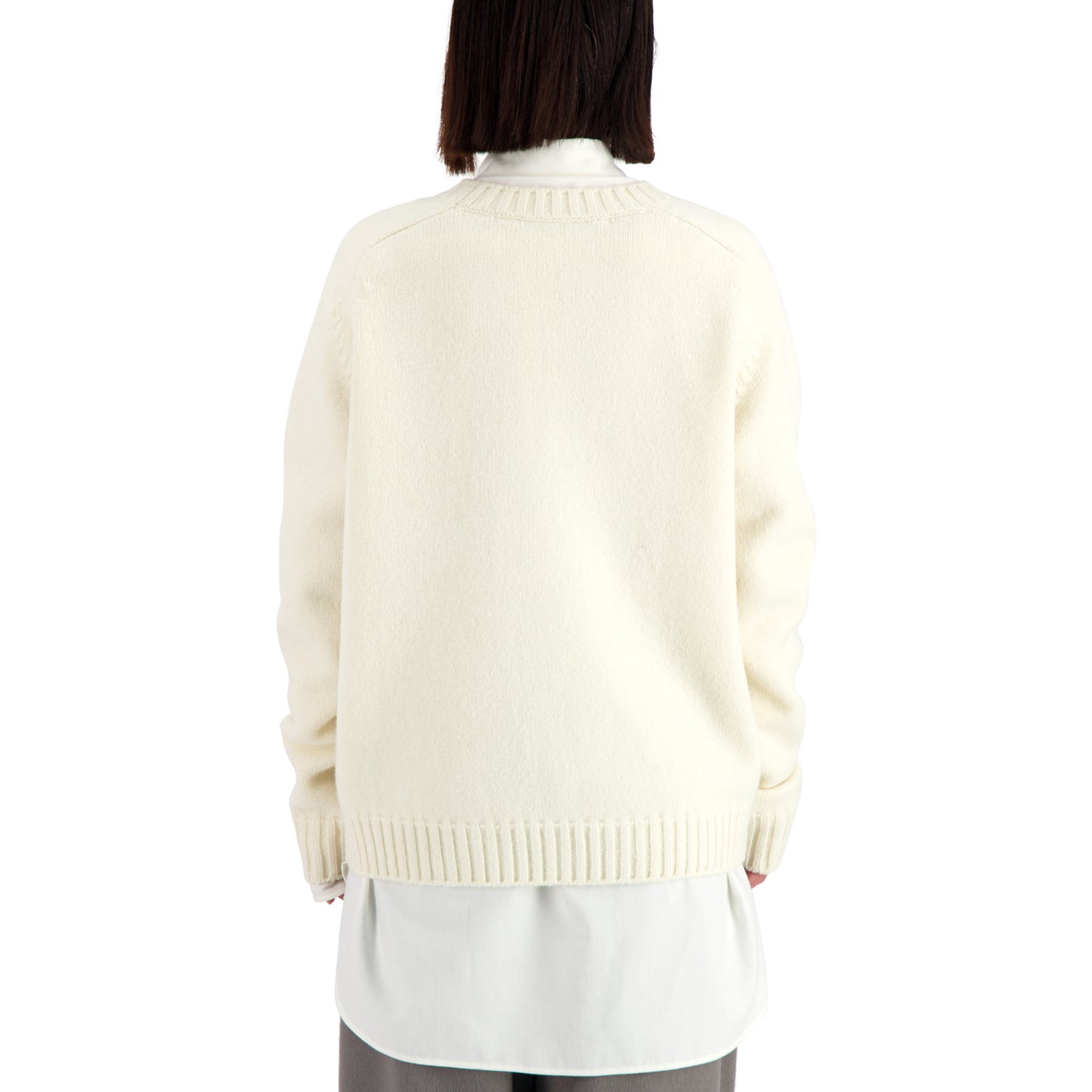 Jack Crew Neck Shetland Wool Sweater Natural White