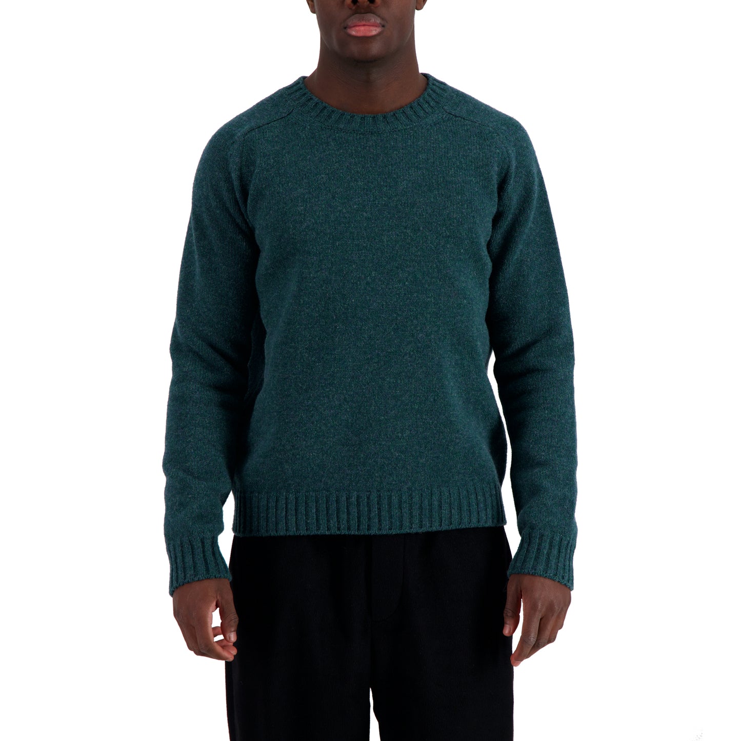 Jack Crew Neck Shetland Wool Sweater Bottle Green