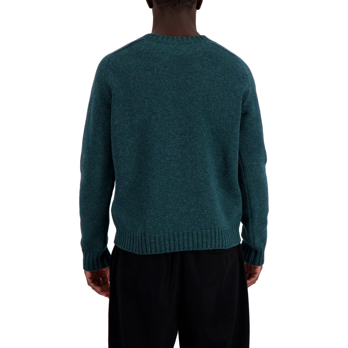 Jack Crew Neck Shetland Wool Sweater Bottle Green