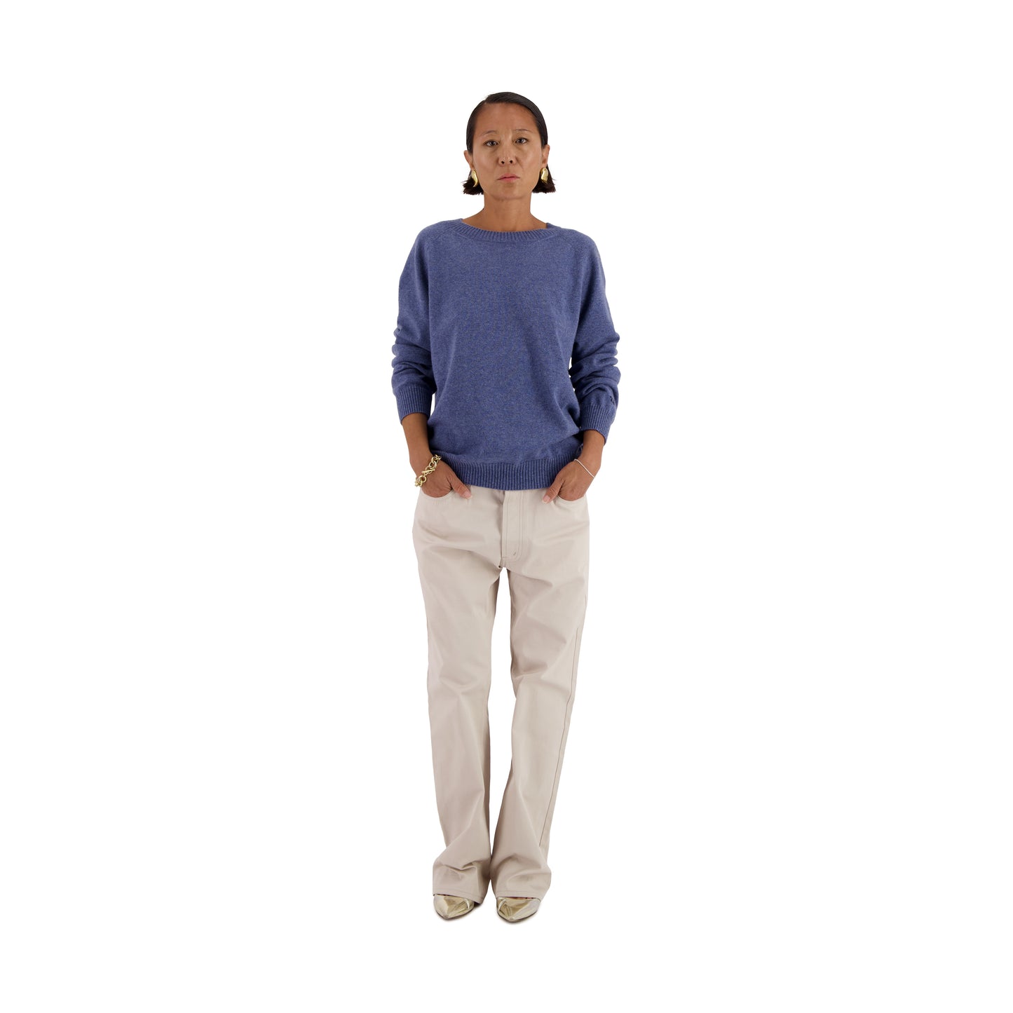 Jack Crew Neck Cashmere Sweater Dark Ice Blue