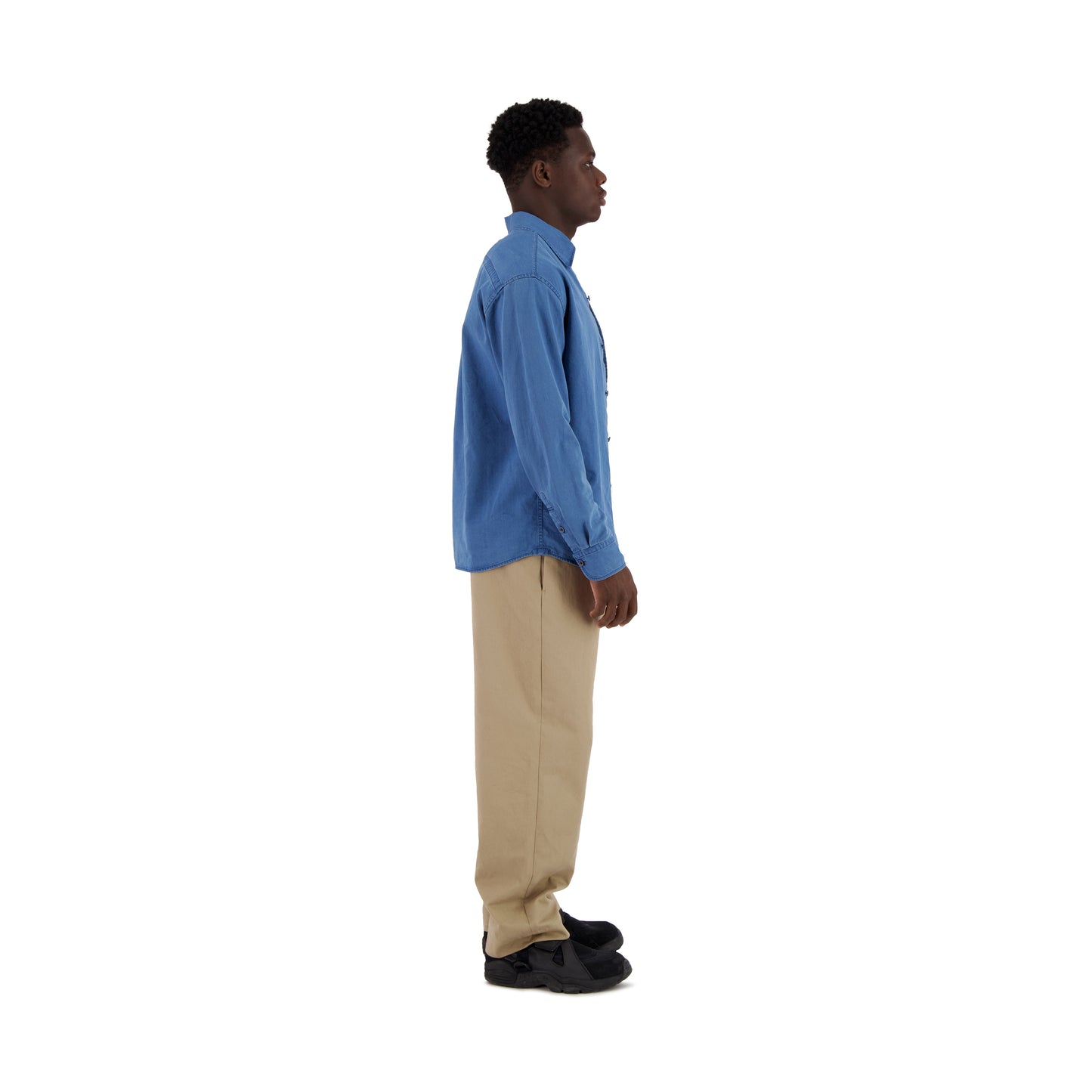 Pablo Unlined Chambray Cotton Shirt Chambray Blue