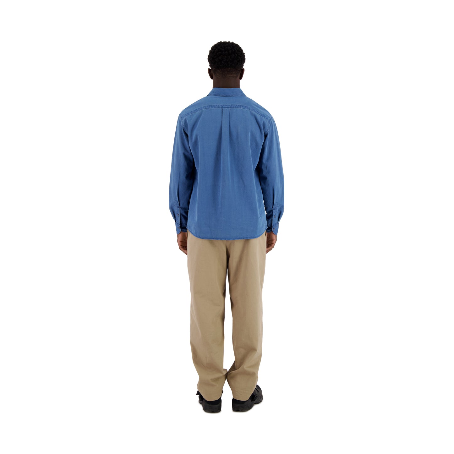 Pablo Unlined Chambray Cotton Shirt Chambray Blue