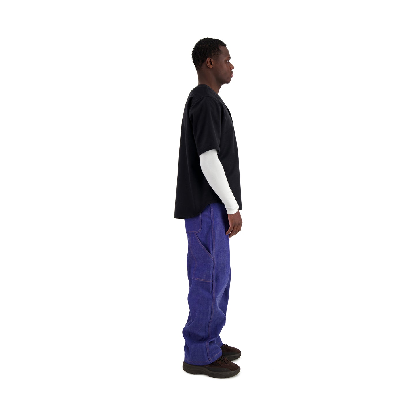 Mike Short Sleeve Baseball Shirt Cashmere Midnight Blue