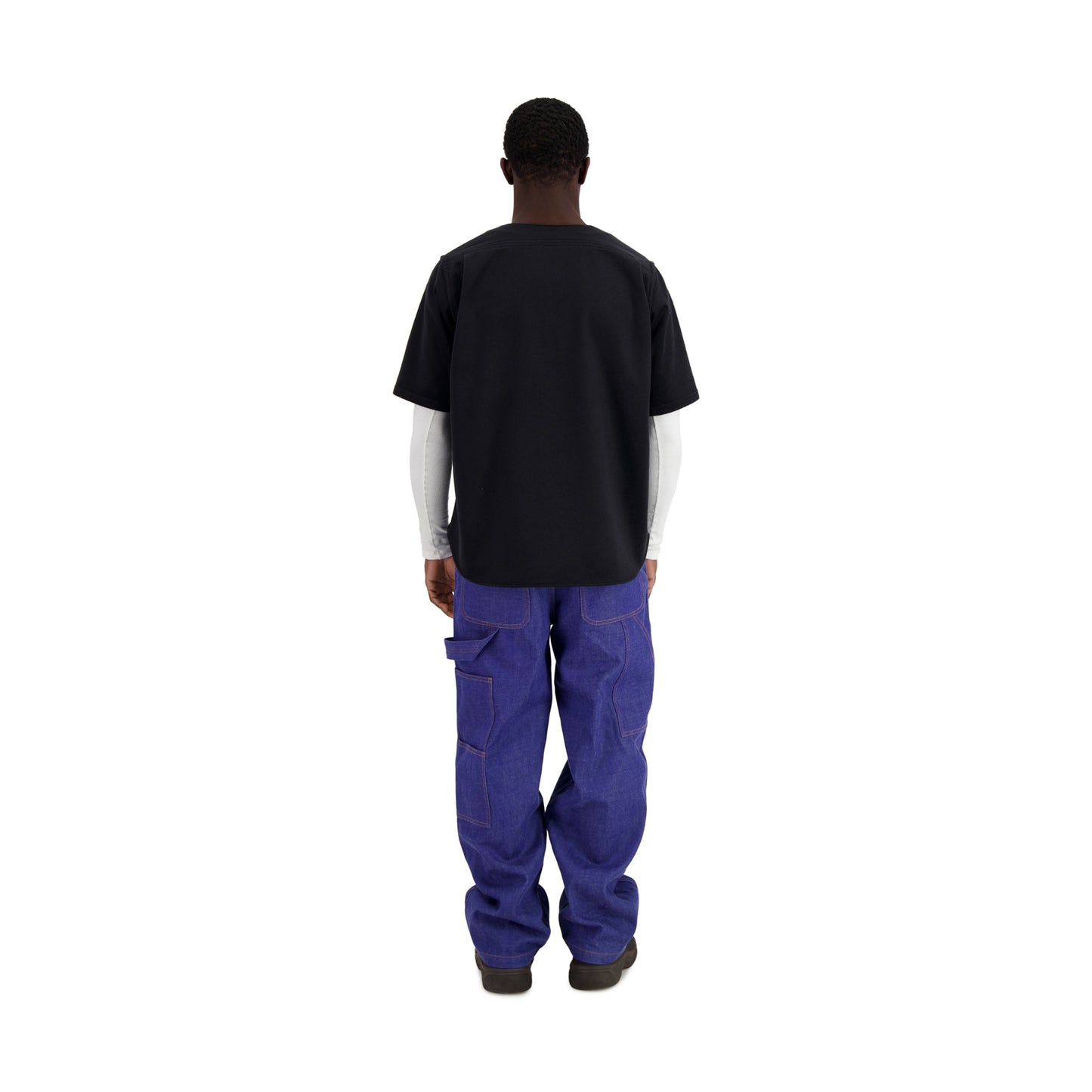Mike Short Sleeve Baseball Shirt Cashmere Midnight Blue
