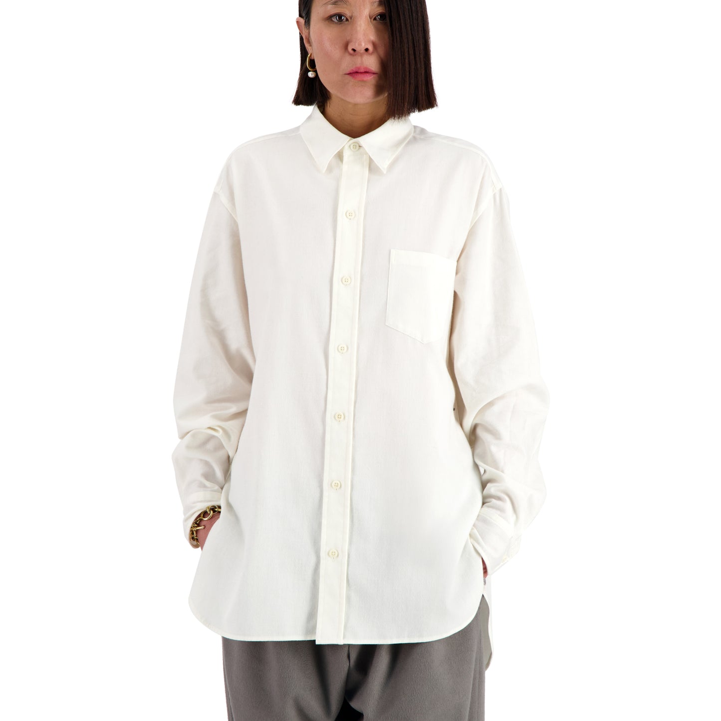 Pablo Exaggerated Unlined Shirt White