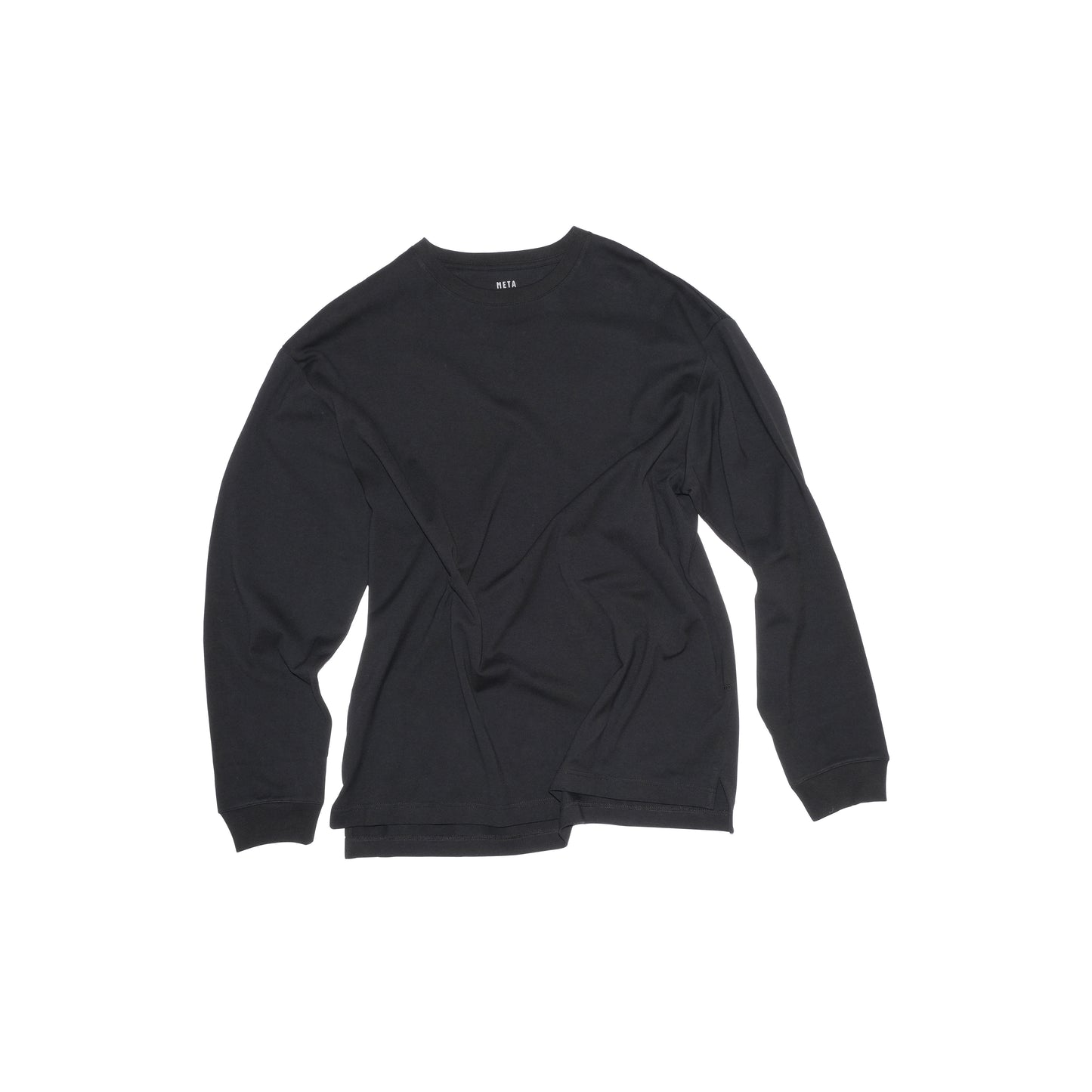 Robert Long Sleeve Cotton T Shirt Black