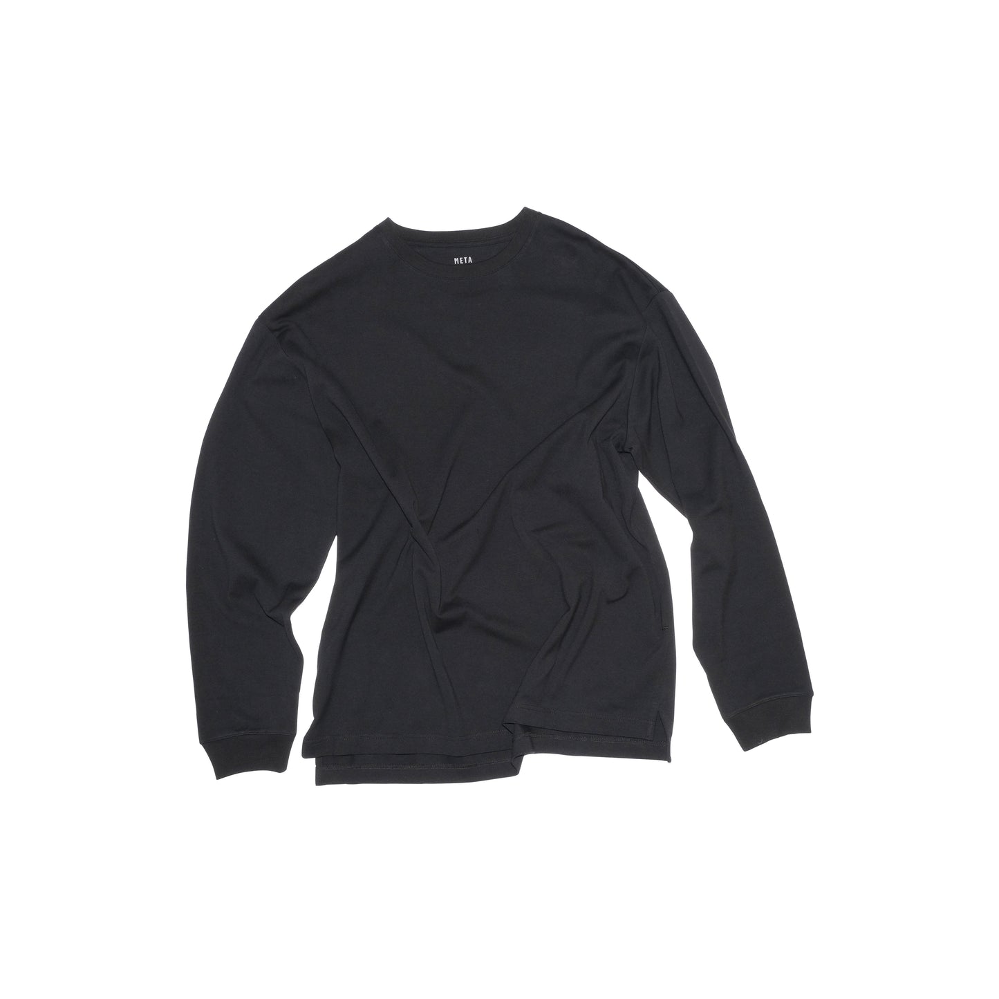 Robert Long Sleeve Cotton T Shirt Black