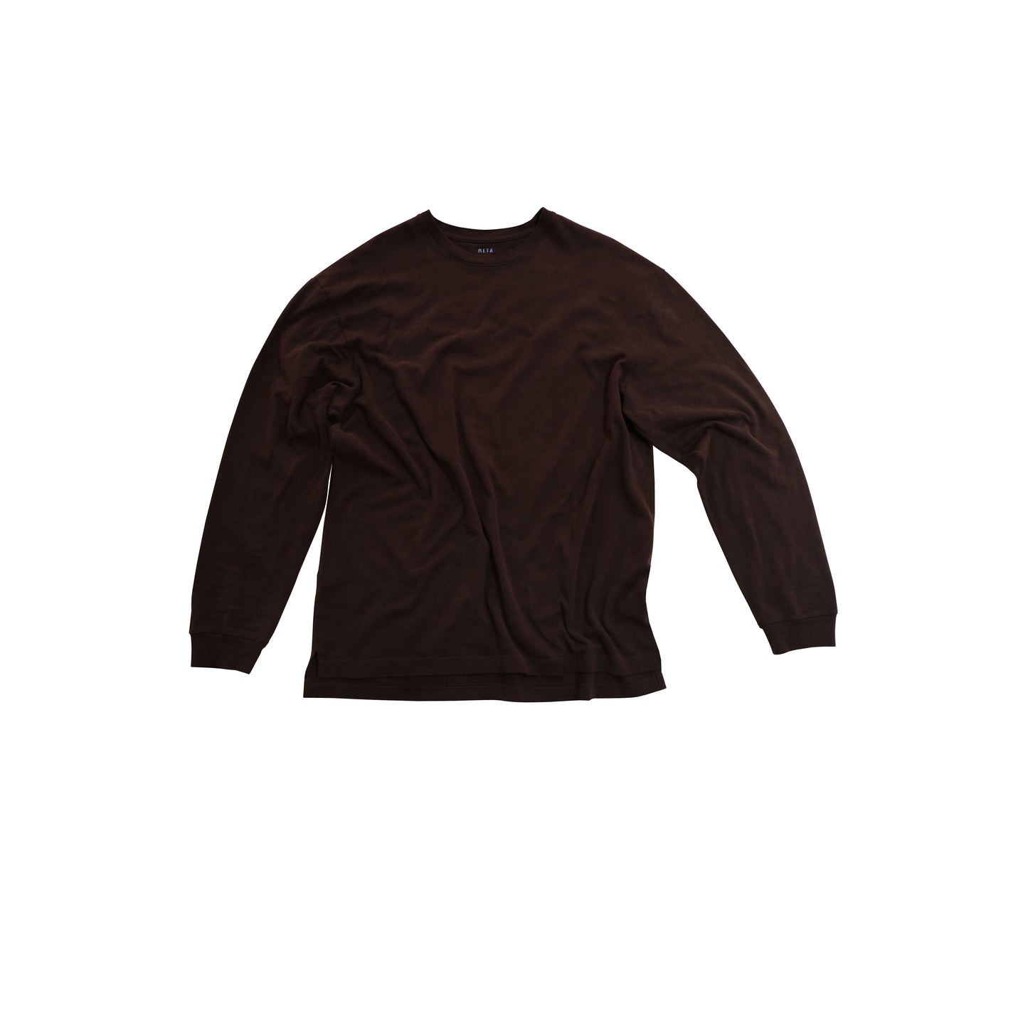 Robert Long Sleeve Cotton T Shirt Dark Chocolate Brown