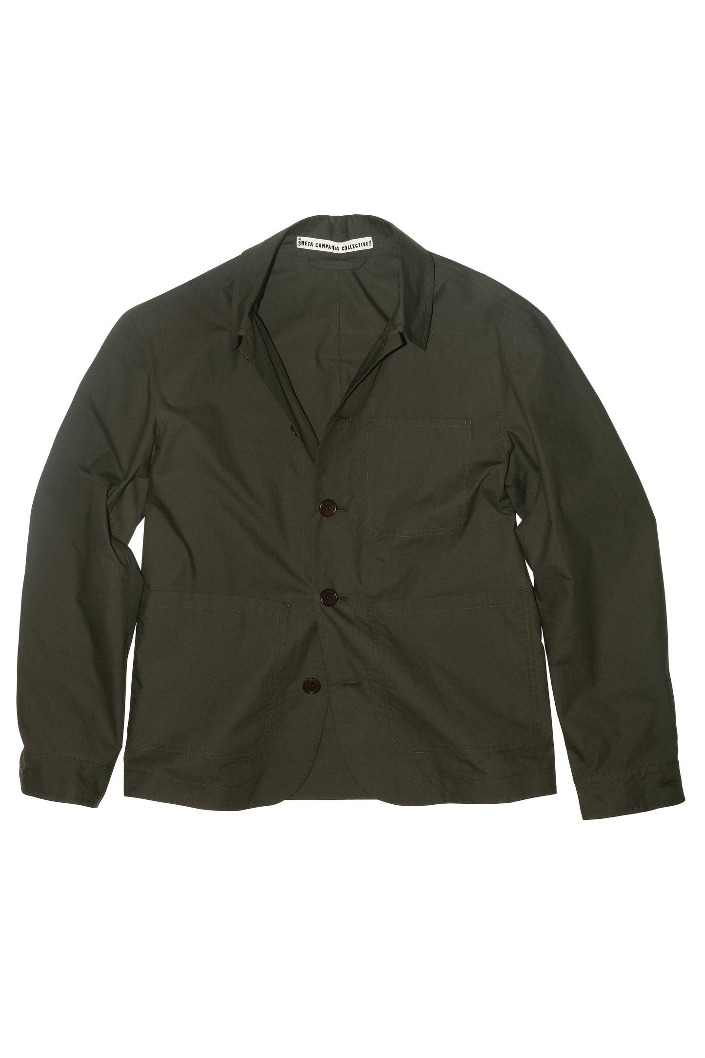 Julian Selflined Shirt Jacket Dark Khaki Brown