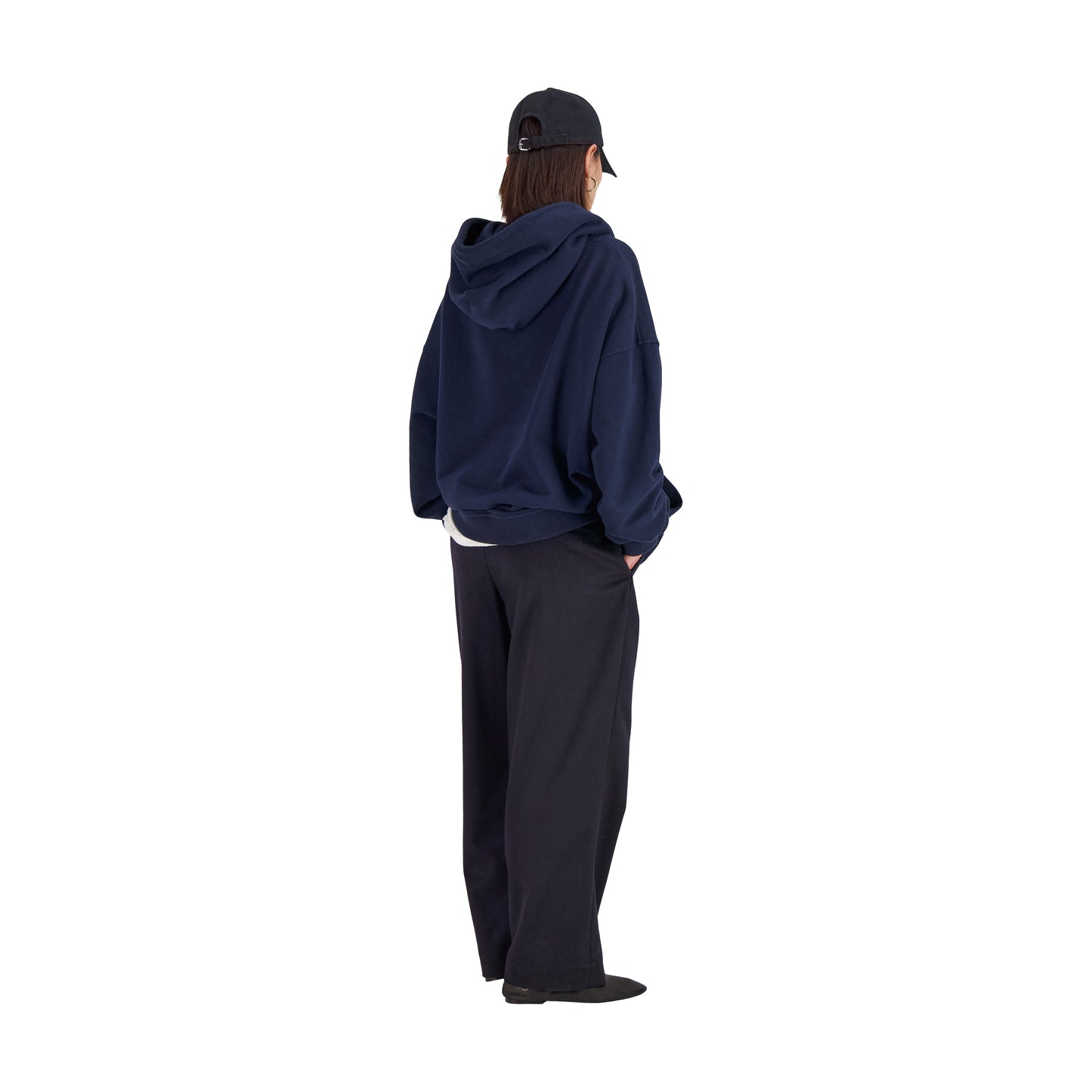 Joseph Jersey Cotton Hoodie Midnight Blue