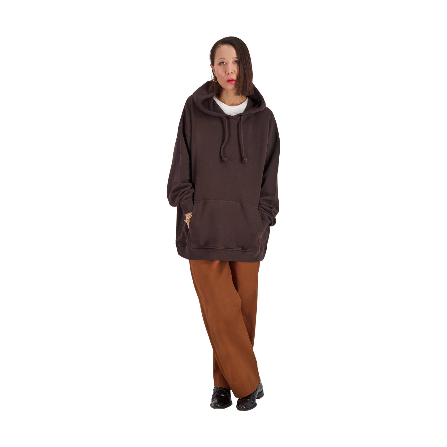 Joseph Jersey Cotton Hoodie Dark Chocolate Brown