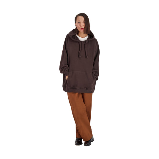 Joseph Jersey Cotton Hoodie Dark Chocolate Brown