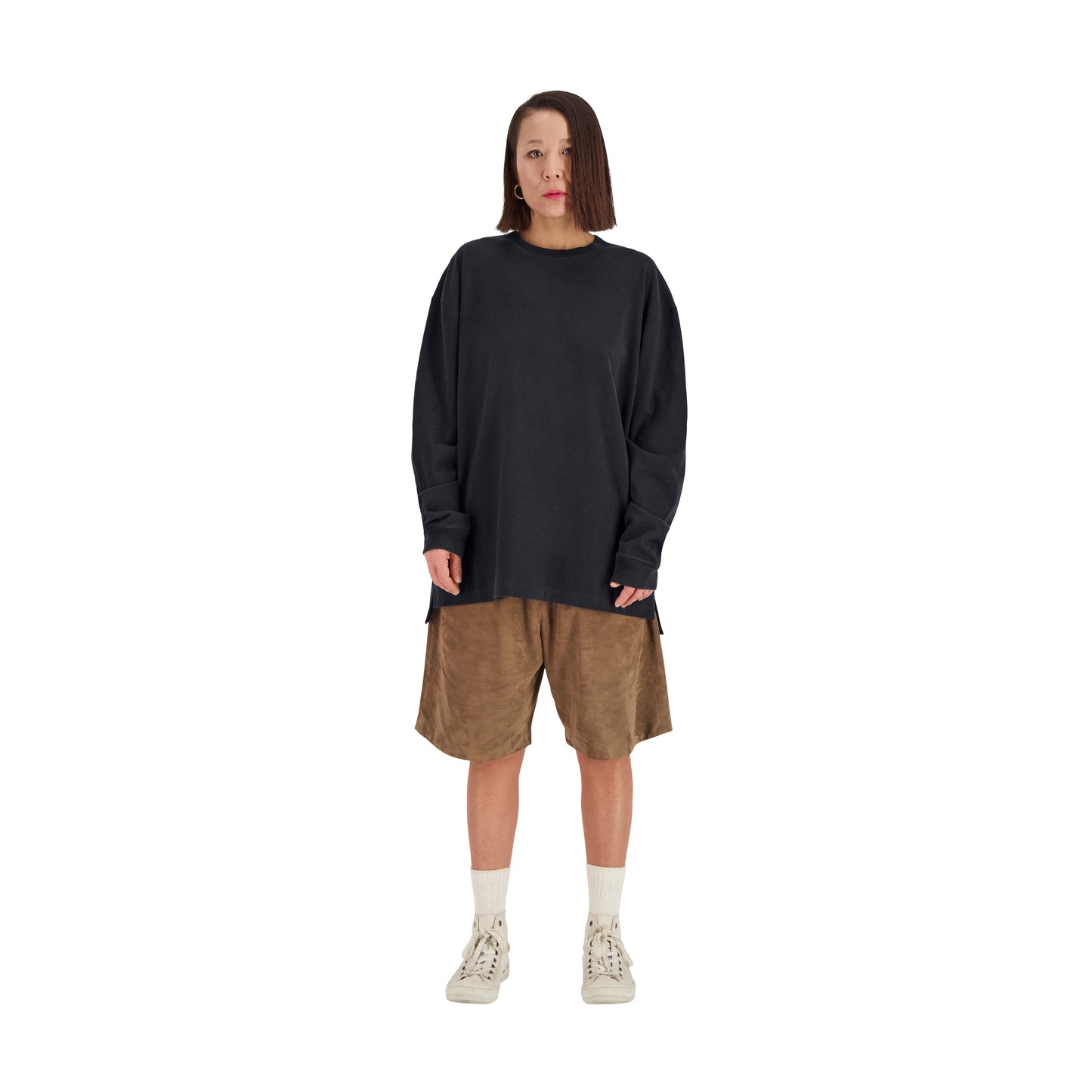 Robert Long Sleeve Cotton T Shirt Black